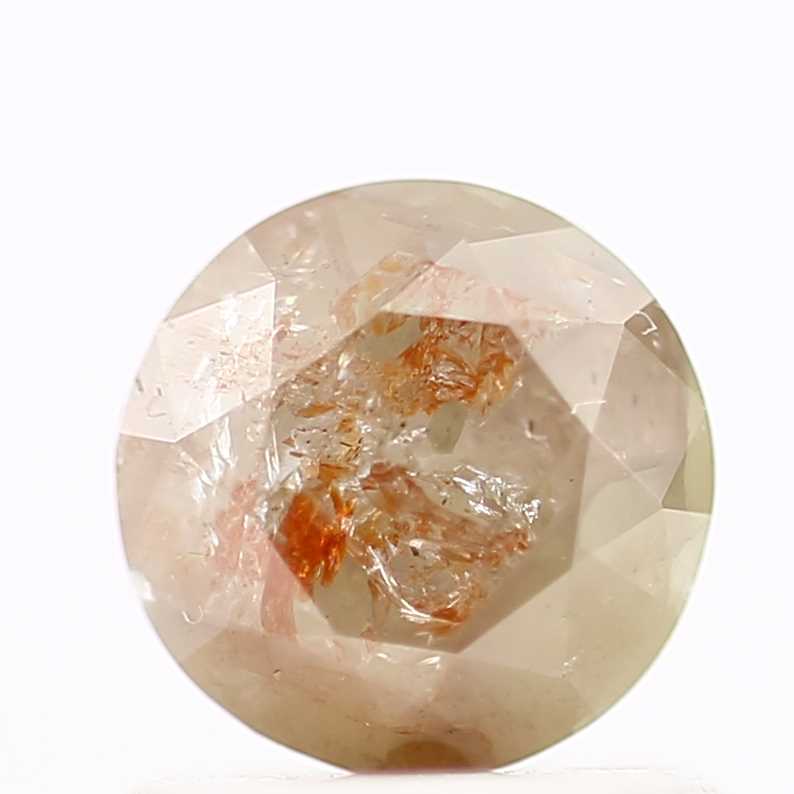 0.94 Carat Peach Brown Round Shape Brilliant Cut Natural Loose Diamond